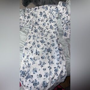 Floral Blue and White Dress